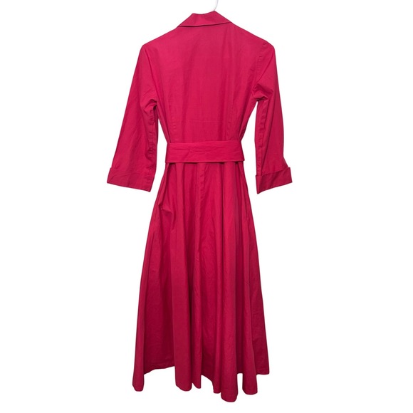 The J Peterman Company 1947 Pink shirt Dress Tie Waist Button Cotton Size 6 - Picture 5 of 7